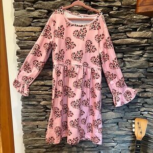 Source Unknown Pink Leopard Print Kids Casual Dress